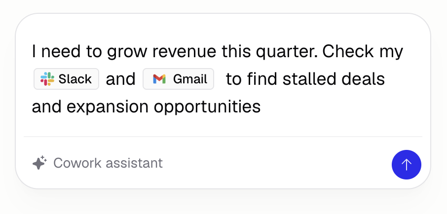 Build chat message with Slack and Gmail connector mention chips inline in the text