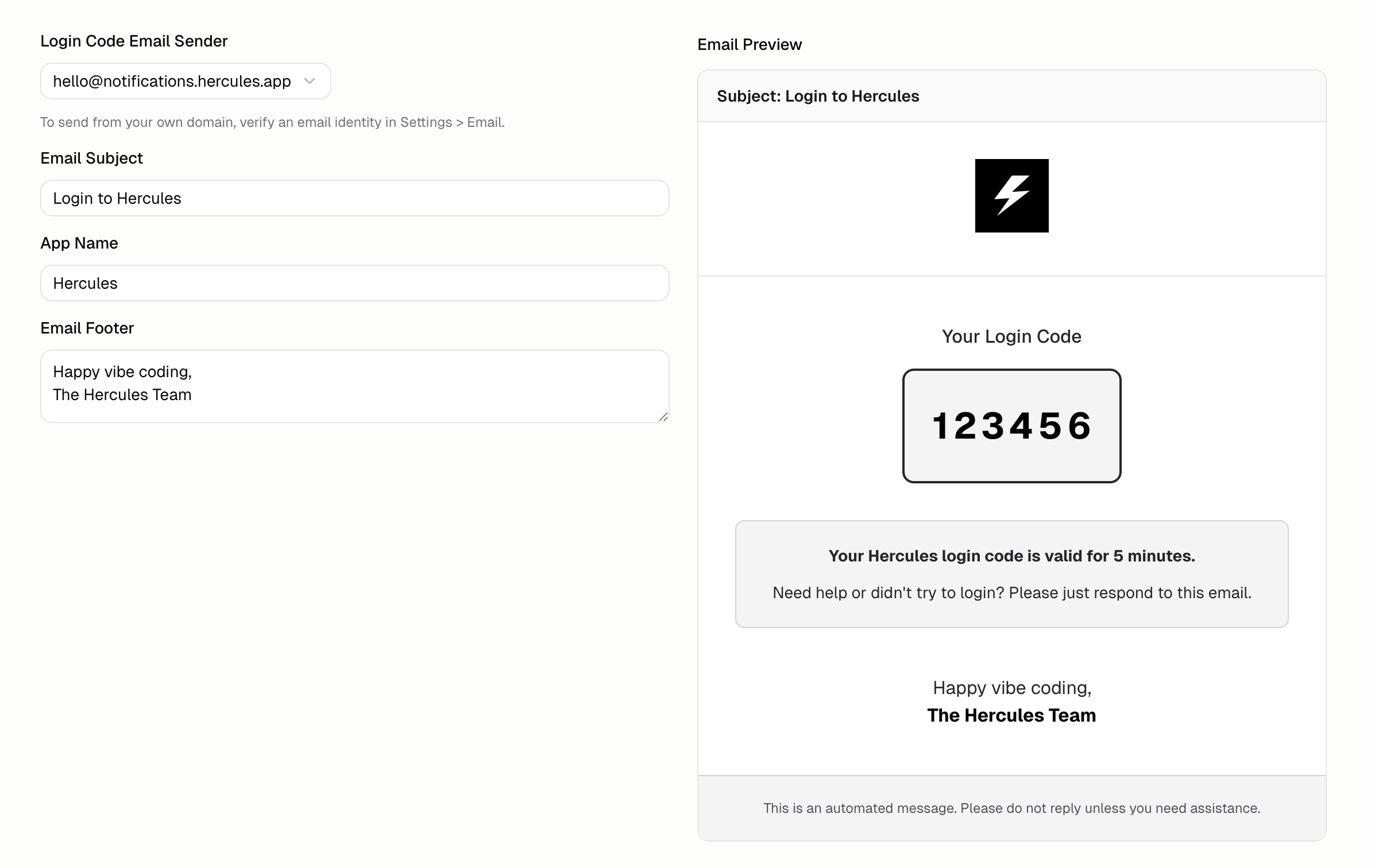 Branding tab with login page and OTP email customization settings