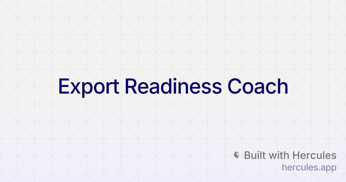 Export Ready - International Trade Coach