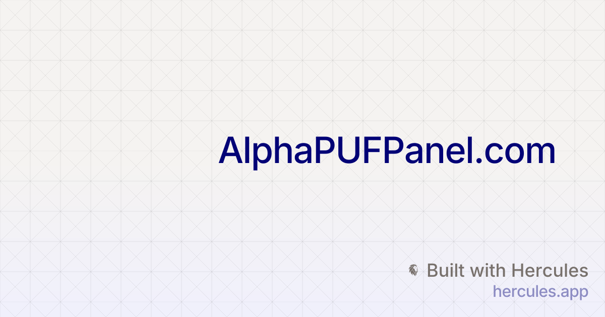 Alpha P Panel ALPHA PUF PANEL