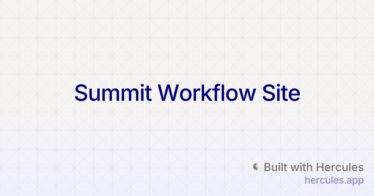 Summit Workflow Site